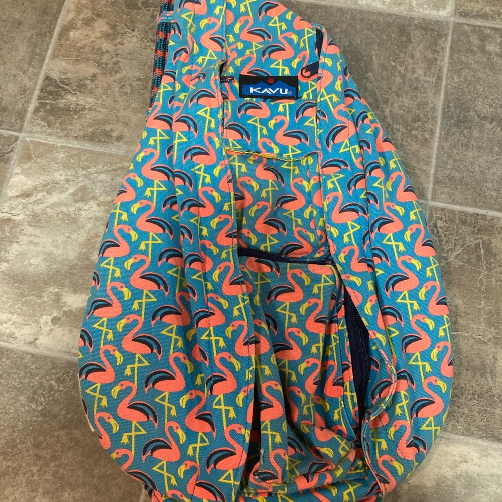 SOLD—HTF Kavu Limited Edition REI Light Blue Lawn Ornament Rope Bag EUC